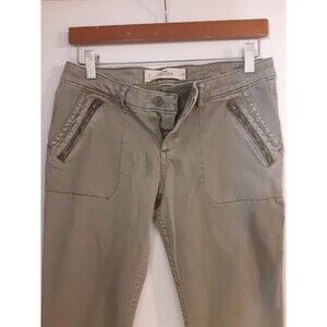 Hollister Olive Skinny Pants 2/29 Low Rise 8" Zipper Detail Ankle Soft Y2K